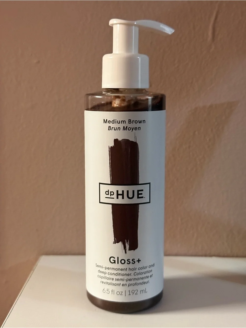 dp HUE Gloss+ Semi-Permanent Hair Color & Conditioner — Medium Brown